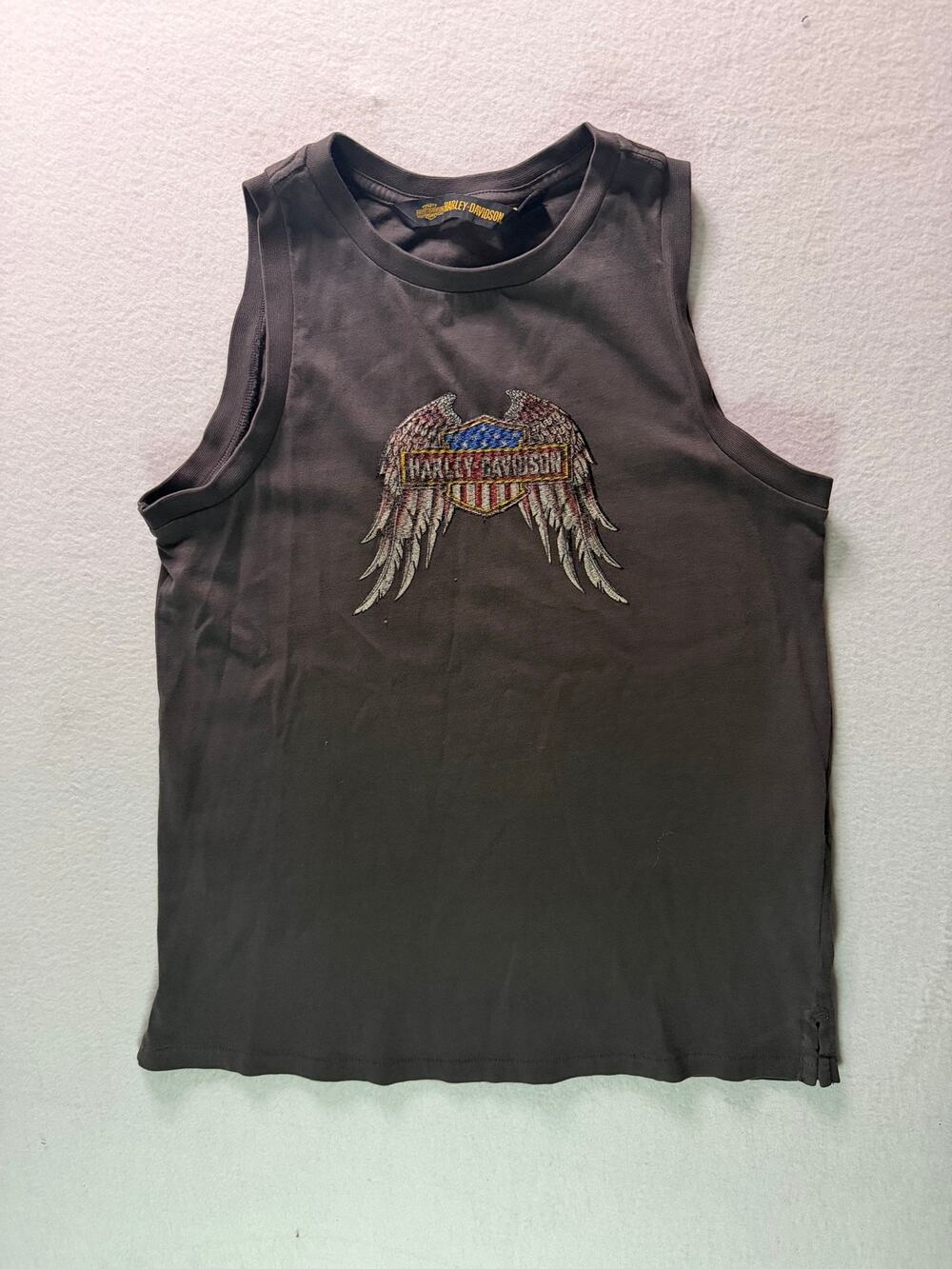 Harley-Davidson Women’s Vintage Eagle Wings Tank Top Gray Size Small